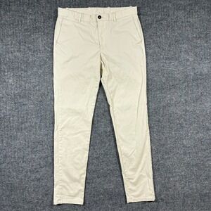 MNG Mango Men Chino Pants Size 34 Slim Fit Beige Stretch Cotton Casual Trousers